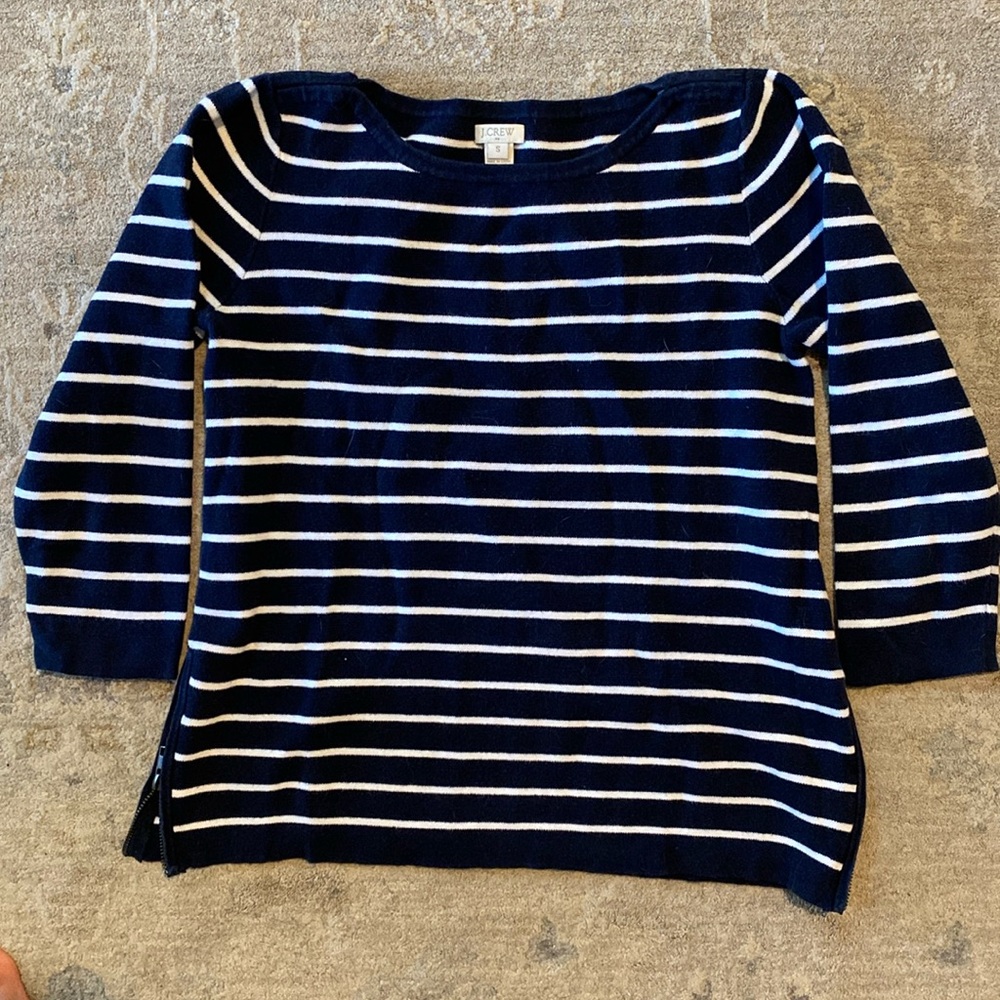 J.Crew Women’s Navy Striped Sweater EUC - Size S